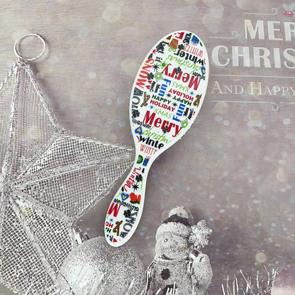 Beautichen Christmas Detangling Hair Brush – Holiday Paddle Hairbrush for Wet & Dry Hair