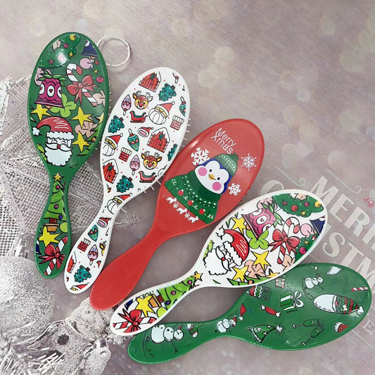 Beautichen Christmas Detangling Hair Brush – Holiday Paddle Hairbrush for Wet & Dry Hair