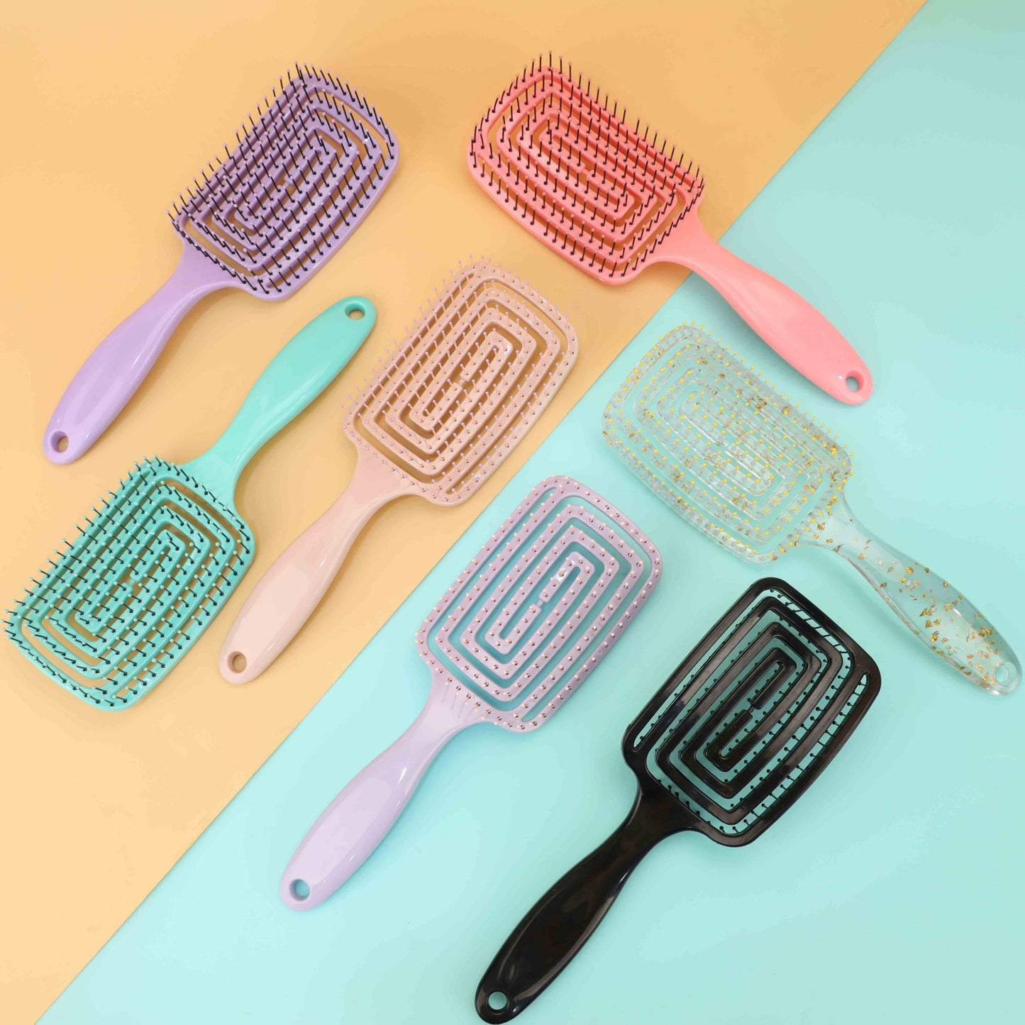 Beautichen Pastel Paddle Detangling Hair Brush – Flexible Vent Hairbrush for Wet & Dry Hair