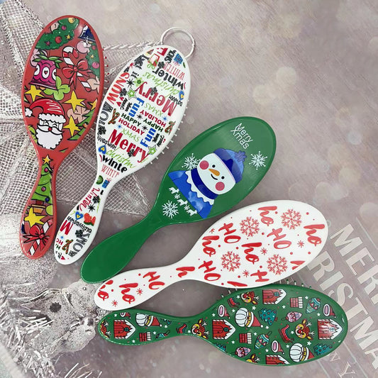 Beautichen Christmas Detangling Hair Brush – Holiday Paddle Hairbrush for Wet & Dry Hair